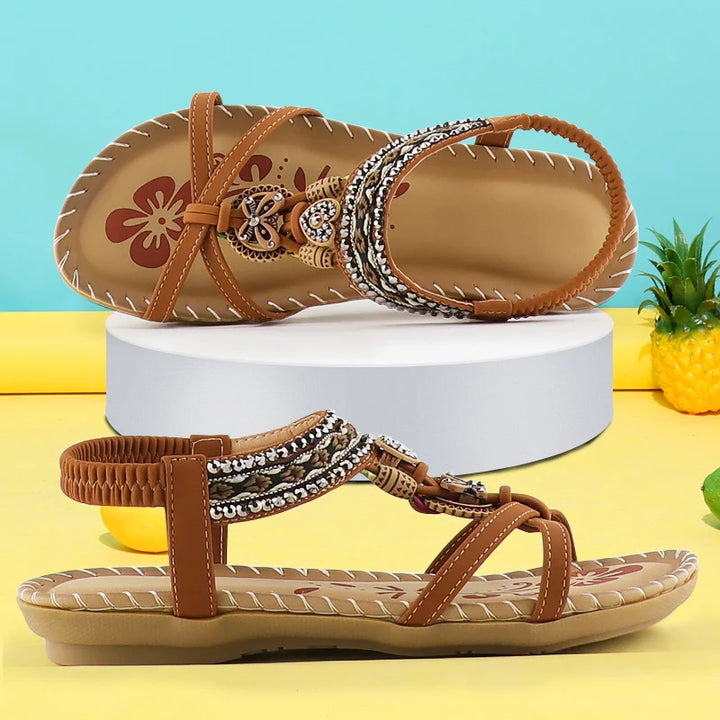 Boho Gleam™ | Rhinestone style Bohemian Print Sandals