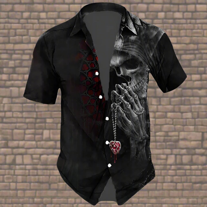 DeadHead™ | Horror Skulls Print Short Sleeve Shirt