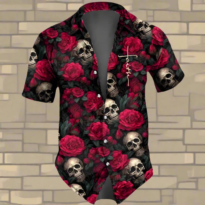 DeadHead™ | Horror Skulls Print Short Sleeve Shirt